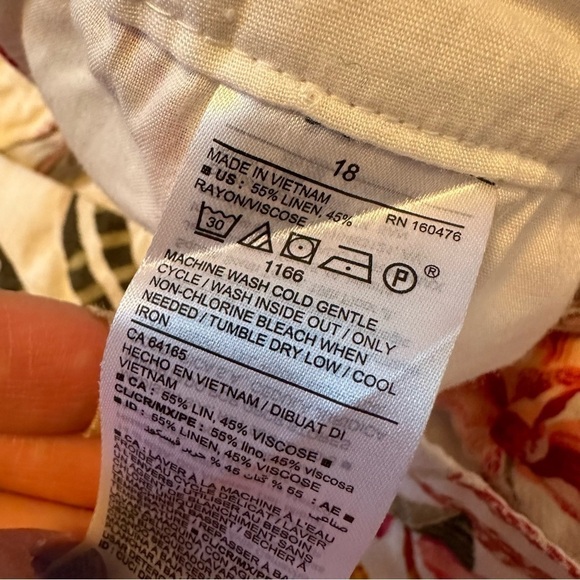 Old Navy Shorts Womens 18 Multicolor Floral Linen Blend Everyday Short Preppy - Picture 10 of 11